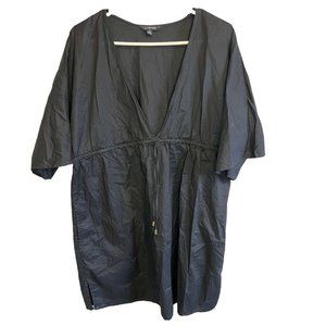 Lands End Womens Swim Beach Cover Black Size 14-16